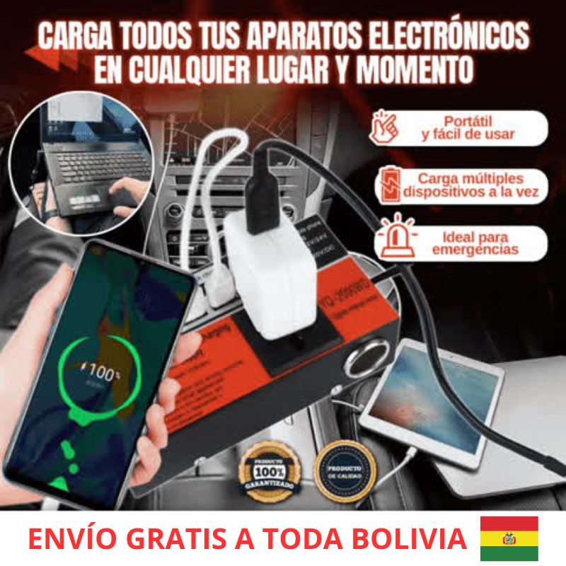 INVERSOR DE CORRIENTE PARA AUTO 1500W SOLO FUNCION USB