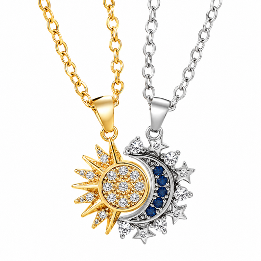 LATS™ Collar Magnético Sol y Luna – Acero Inoxidable