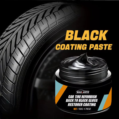 Kit de reparación de neumáticos de coche y agente de recubrimiento de cera de renovación de paneles, plástico de coche, brillo negro, cera de pulido de neumáticos de larga duración