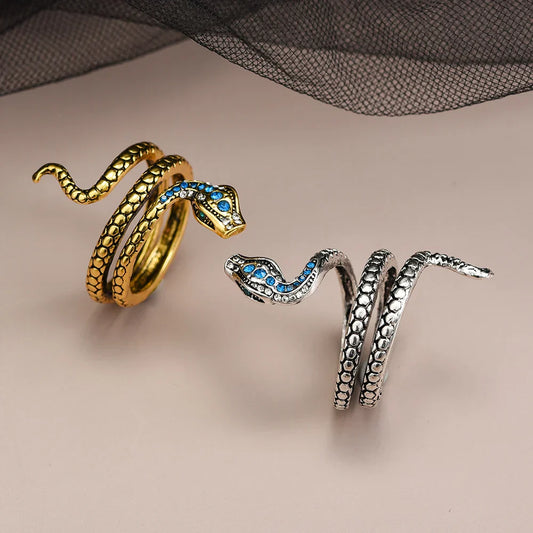 🐍💎 Adjustable Spiral Snake Ring