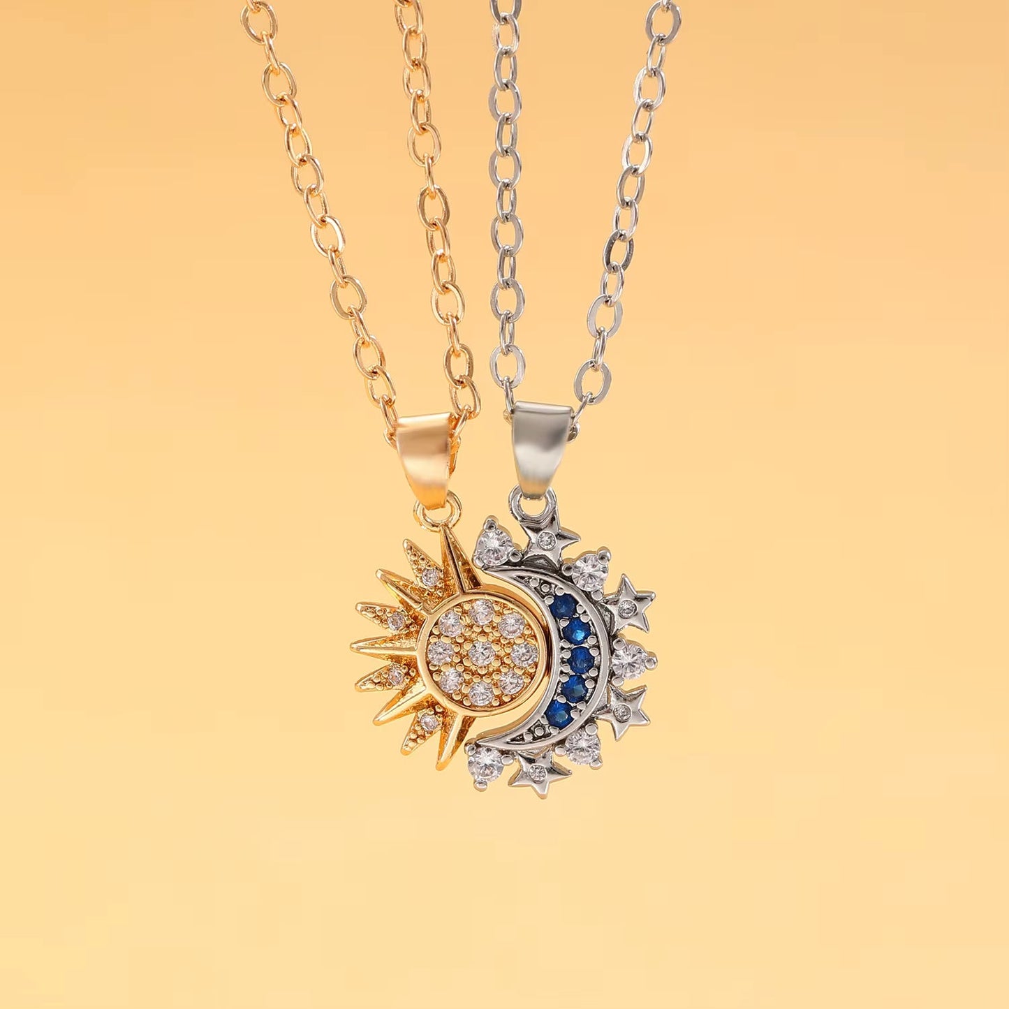 LATS™ Collar Magnético Sol y Luna – Acero Inoxidable