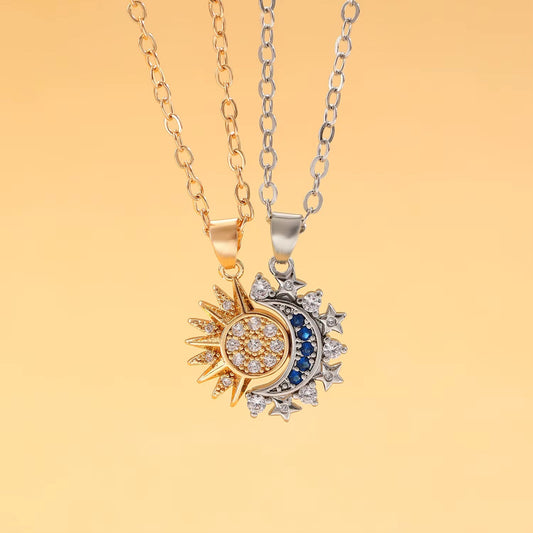 LATS™ Collar Magnético Sol y Luna – Acero Inoxidable