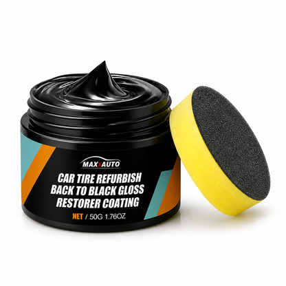 Kit de reparación de neumáticos de coche y agente de recubrimiento de cera de renovación de paneles, plástico de coche, brillo negro, cera de pulido de neumáticos de larga duración