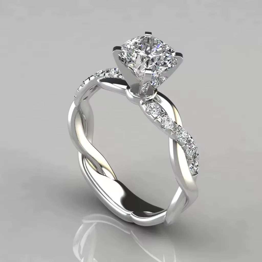 Anillo de diamante de 18k