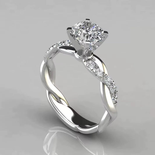 Anillo de diamante de 18k