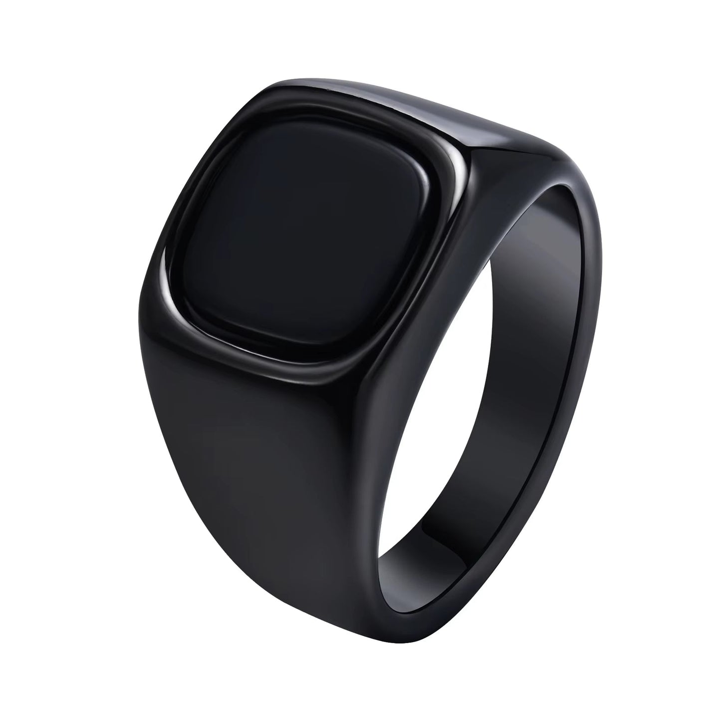 Anillo piedra pulida negra