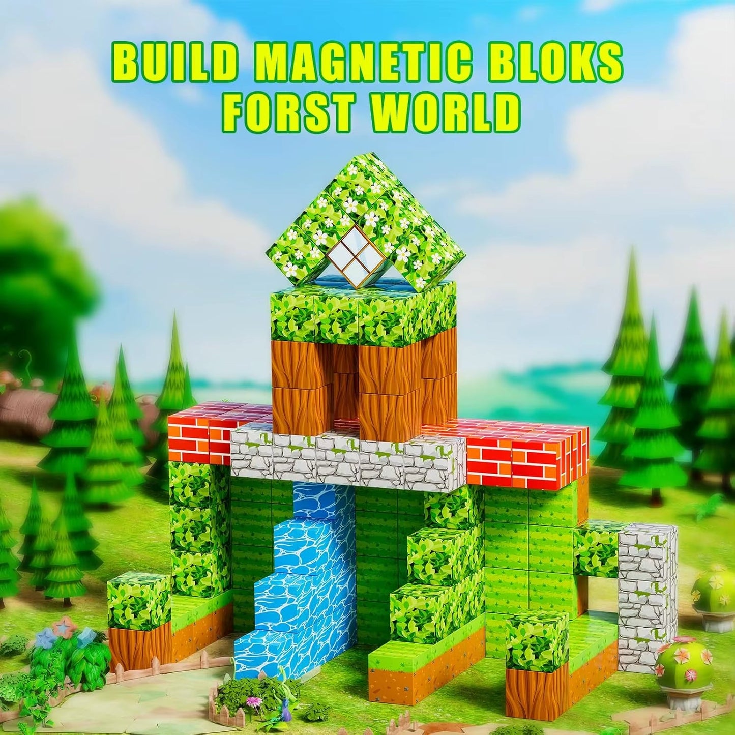 Bloques magnéticos Minecraft 100piezas