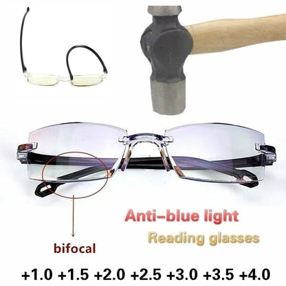 LENTES TRANSPARENTE BIFOCAL DE PLASTICO TR90 2x1