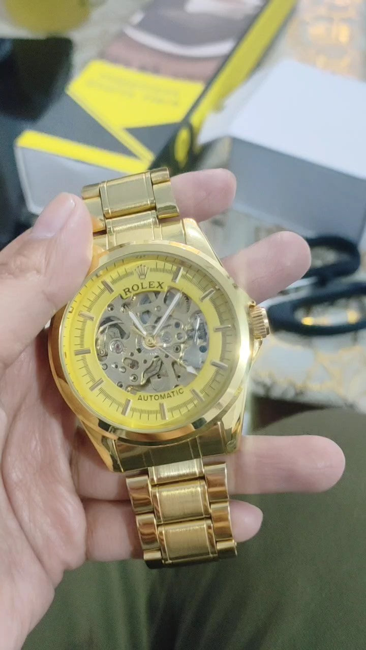 🕰️ ROLEX AUTOMÁTICO SKELTON EDICIÓN DORADA