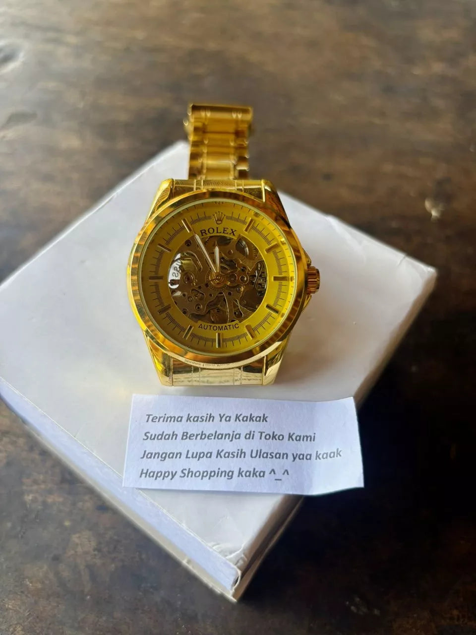 🕰️ ROLEX AUTOMÁTICO SKELTON EDICIÓN DORADA