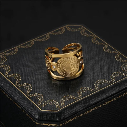 🙏 ANILLO DE PROTECCIÓN SAN BENITO AJUSTABLE ✝️